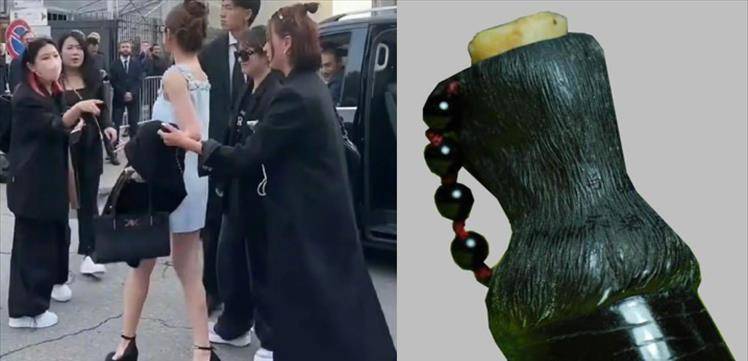 赵露思现身米兰时装周，穿肚兜、脚踩驴蹄子鞋，生图下身材五五开 2