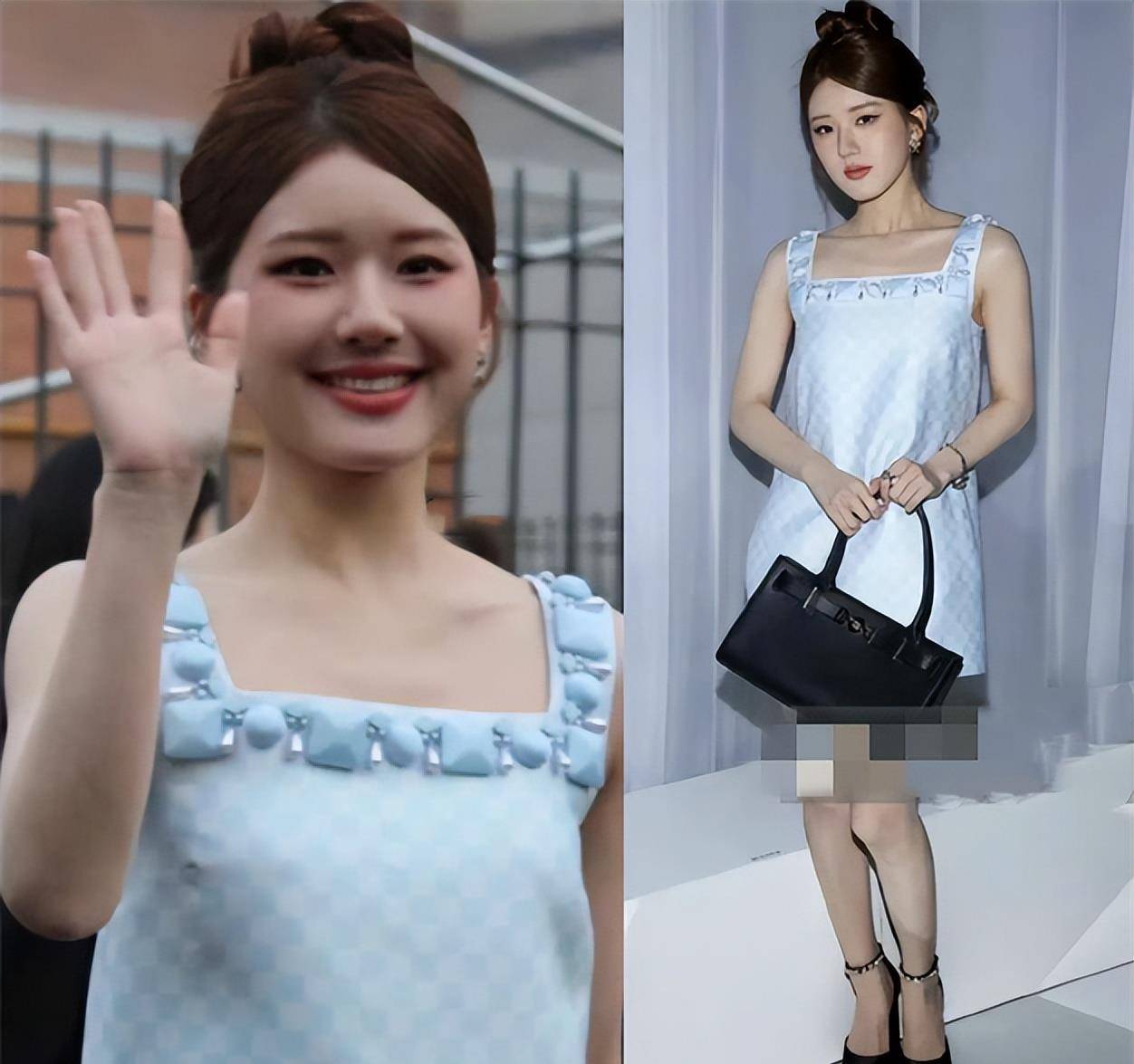 赵露思现身米兰时装周，穿肚兜、脚踩驴蹄子鞋，生图下身材五五开 5